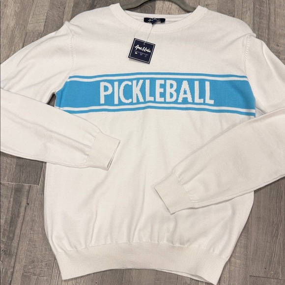 White and Blue Pickleball Sweater - Picture 4 of 7